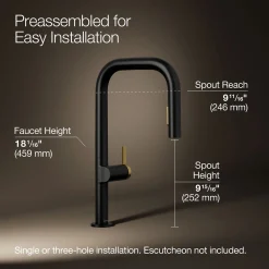 Touchless pull-down kitchen sink faucet with two-function sprayhead^Kohler Online