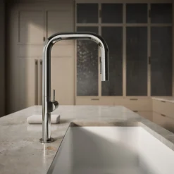 Touchless pull-down kitchen sink faucet with two-function sprayhead^Kohler Online