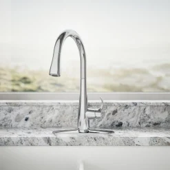 Touchless pull-down kitchen sink faucet with three-function sprayhead^Kohler Clearance