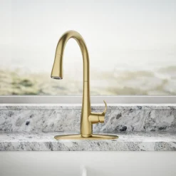 Touchless pull-down kitchen sink faucet with three-function sprayhead^Kohler Clearance