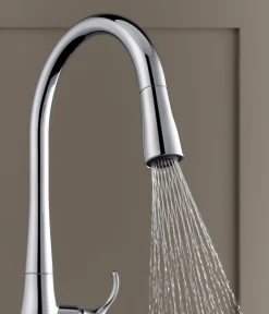Touchless pull-down kitchen sink faucet with three-function sprayhead^Kohler Clearance