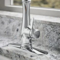 Touchless pull-down kitchen sink faucet with three-function sprayhead^Kohler