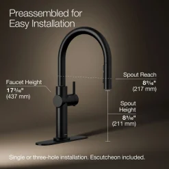 Touchless pull-down kitchen sink faucet with three-function sprayhead^Kohler Sale
