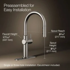Touchless pull-down kitchen sink faucet with three-function sprayhead^Kohler Sale