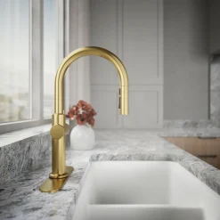 Touchless pull-down kitchen sink faucet with three-function sprayhead^Kohler Sale