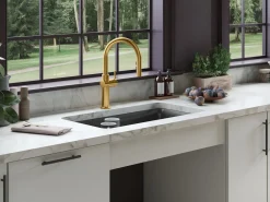 Touchless pull-down kitchen sink faucet with three-function sprayhead^Kohler Sale