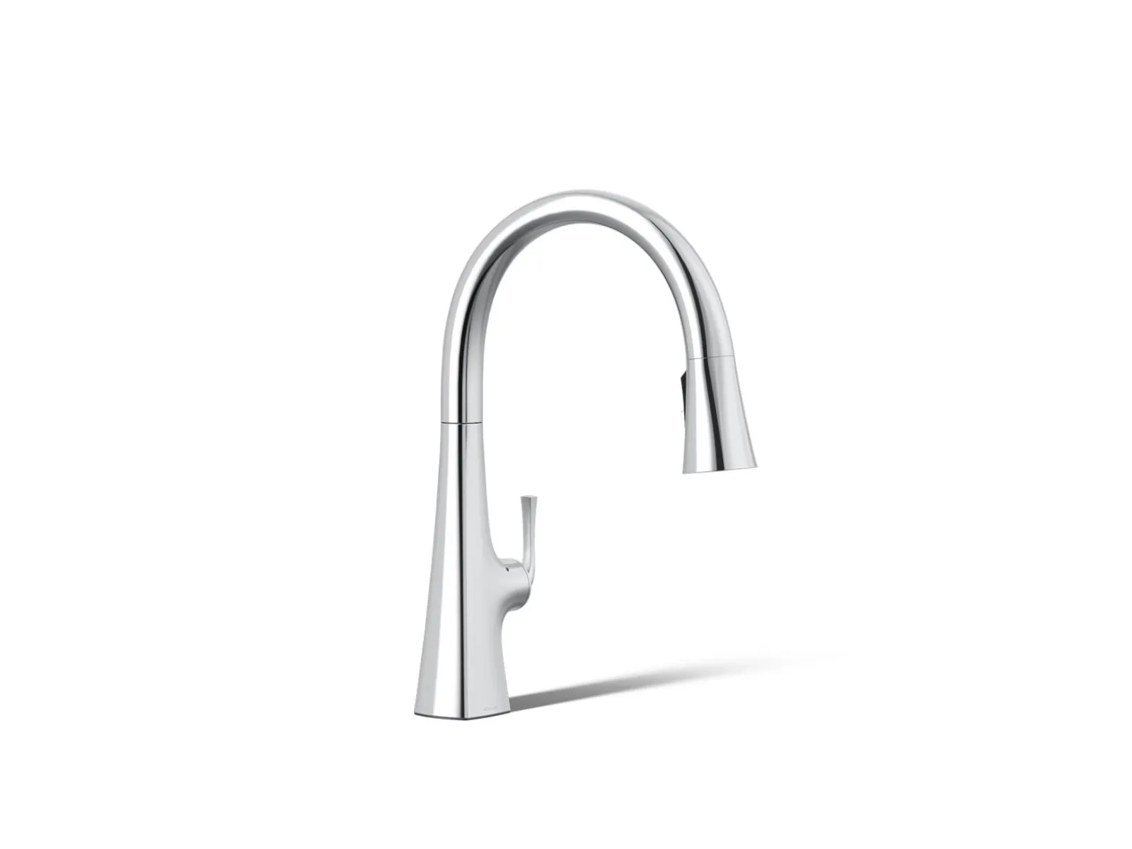 Touchless pull-down kitchen sink faucet with three-function sprayhead^Kohler