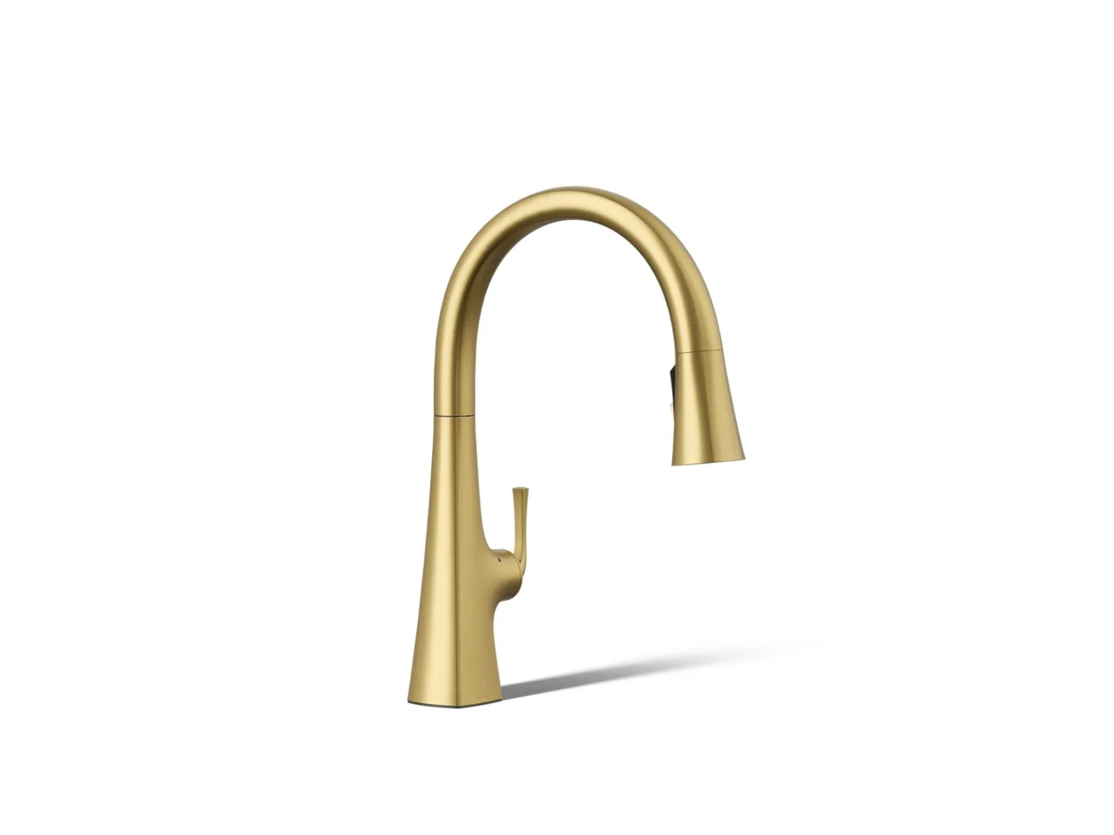 Touchless pull-down kitchen sink faucet with three-function sprayhead^Kohler
