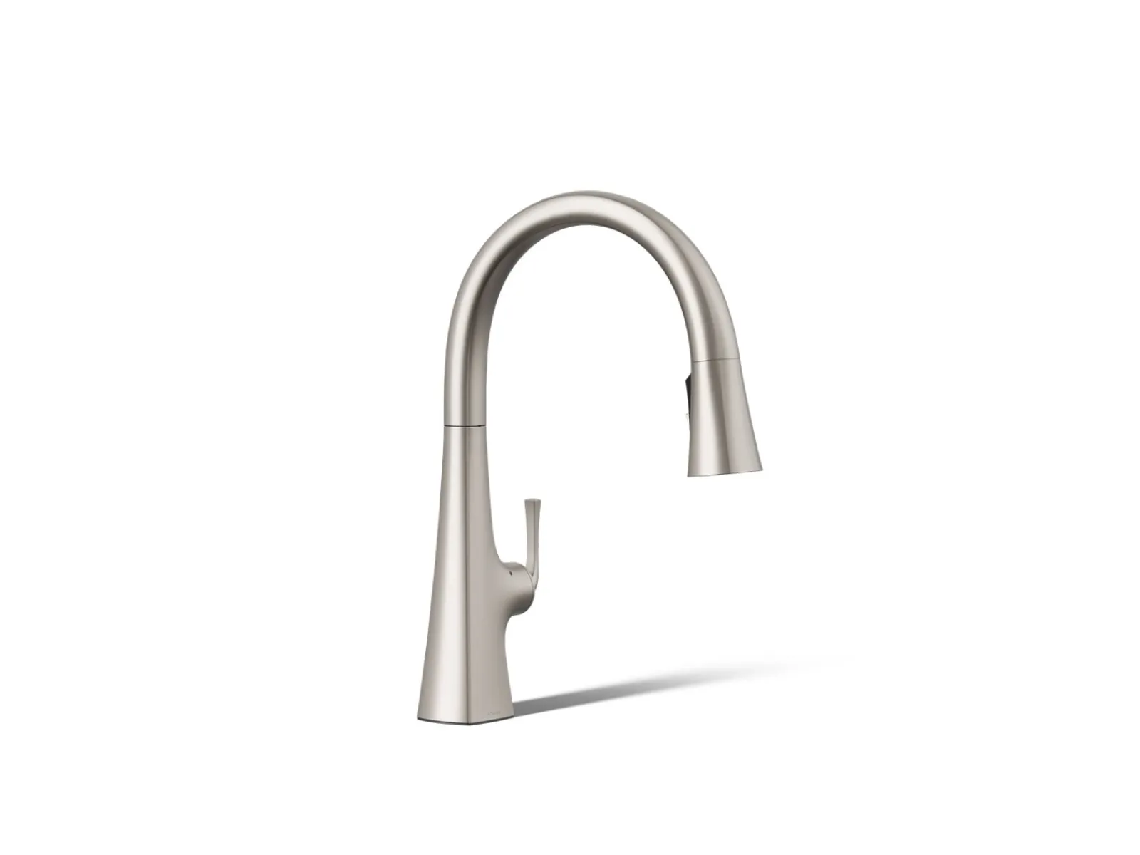 Touchless pull-down kitchen sink faucet with three-function sprayhead^Kohler