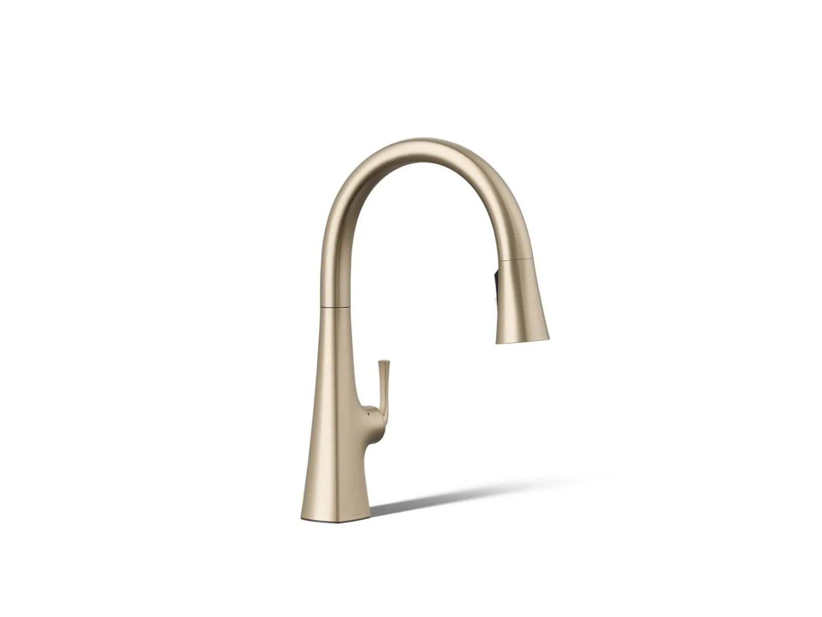 Touchless pull-down kitchen sink faucet with three-function sprayhead^Kohler