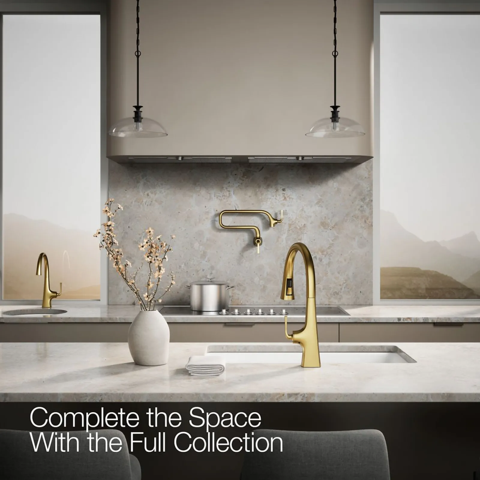 Touchless pull-down kitchen sink faucet with three-function sprayhead^Kohler
