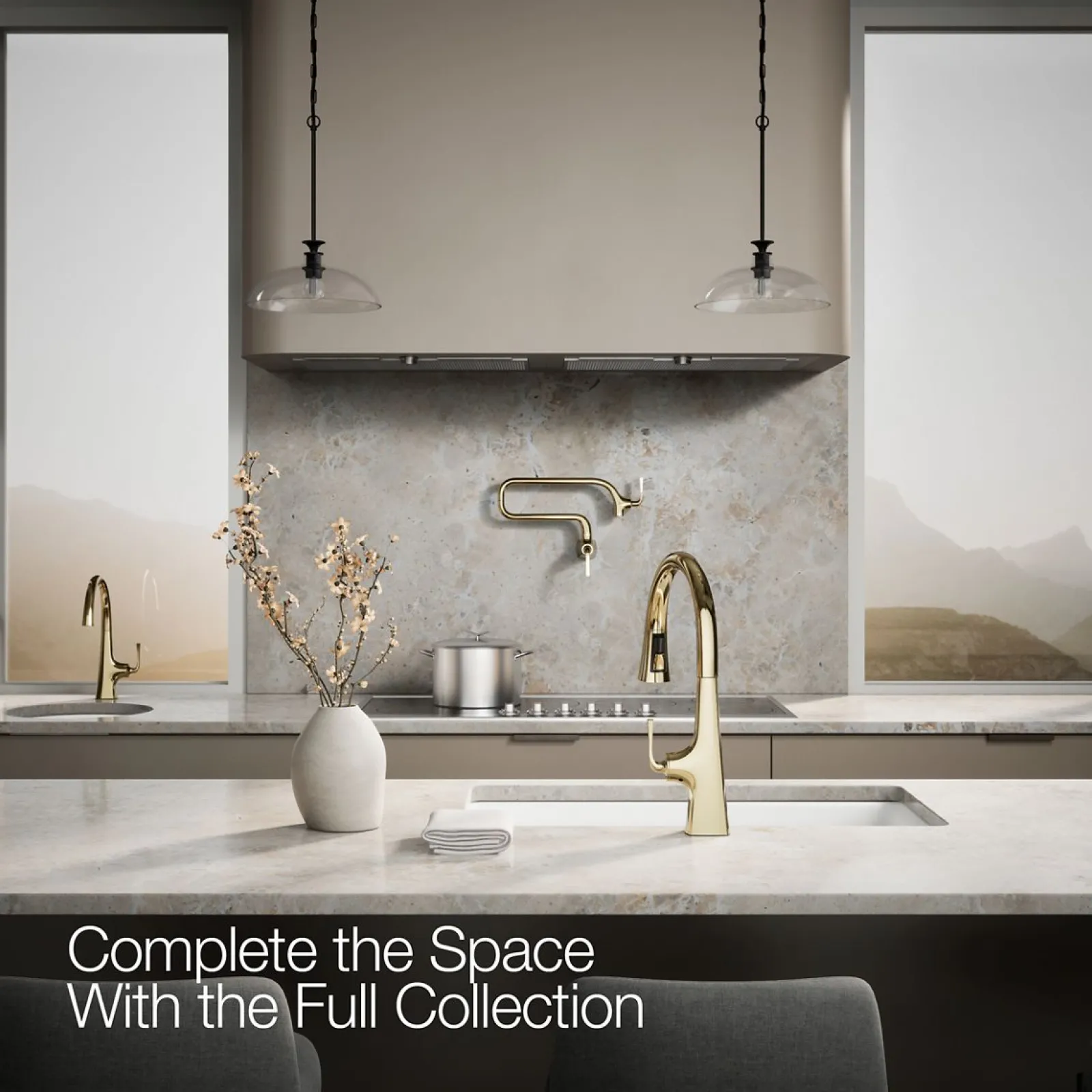 Touchless pull-down kitchen sink faucet with three-function sprayhead^Kohler