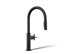 Touchless pull-down kitchen sink faucet with two-function sprayhead^Kohler Hot
