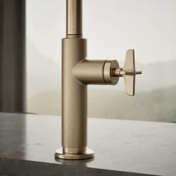 Touchless pull-down kitchen sink faucet with two-function sprayhead^Kohler Hot