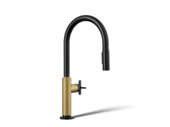Touchless pull-down kitchen sink faucet with two-function sprayhead^Kohler Hot
