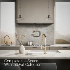 Touchless pull-down kitchen sink faucet with two-function sprayhead^Kohler Hot