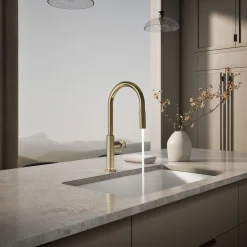 Touchless pull-down kitchen sink faucet with two-function sprayhead^Kohler Online