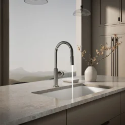 Touchless pull-down kitchen sink faucet with two-function sprayhead^Kohler Online