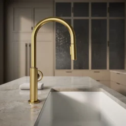 Touchless pull-down kitchen sink faucet with two-function sprayhead^Kohler Online