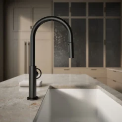 Touchless pull-down kitchen sink faucet with two-function sprayhead^Kohler Online