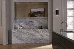 Touchless pull-down kitchen sink faucet with two-function sprayhead^Kohler