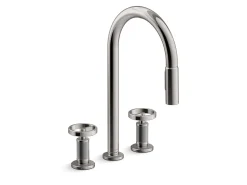 Touchless pull-down kitchen sink faucet with two-function sprayhead^Kohler