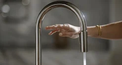 Touchless pull-down kitchen sink faucet with two-function sprayhead^Kohler Best