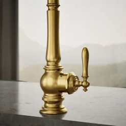 Touchless pull-down kitchen sink faucet with three-function sprayhead^Kohler