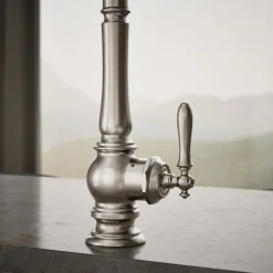 Touchless pull-down kitchen sink faucet with three-function sprayhead^Kohler