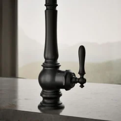 Touchless pull-down kitchen sink faucet with three-function sprayhead^Kohler