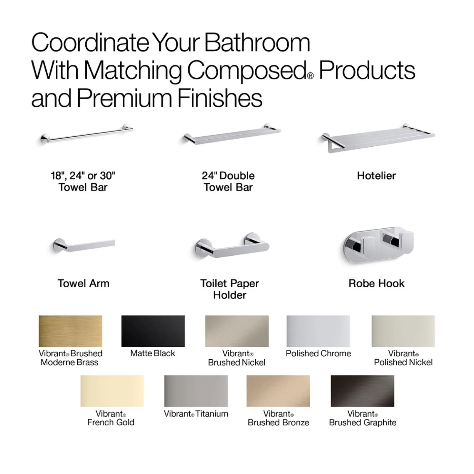 24" towel bar^Kohler Hot