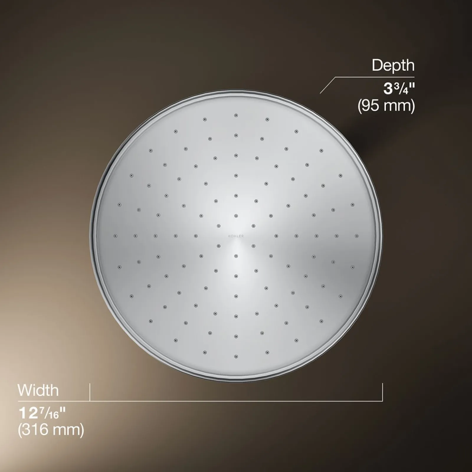 Traditional 12" single-function rainhead, 2.5 gpm^Kohler Online
