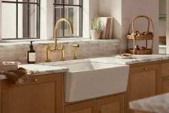 Two-hole bridge kitchen sink faucet with side sprayer^Kohler Discount