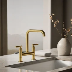 Two-hole bridge kitchen sink faucet^Kohler Discount