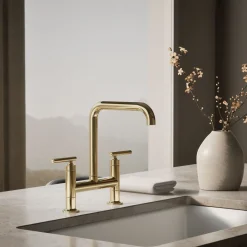 Two-hole bridge kitchen sink faucet^Kohler Discount