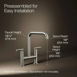 Two-hole bridge kitchen sink faucet^Kohler Discount