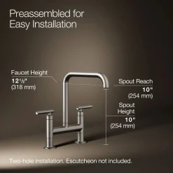 Two-hole bridge kitchen sink faucet^Kohler Discount