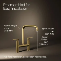 Two-hole bridge kitchen sink faucet^Kohler Discount