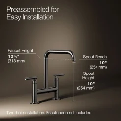 Two-hole bridge kitchen sink faucet^Kohler Discount