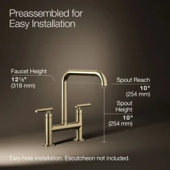 Two-hole bridge kitchen sink faucet^Kohler Discount
