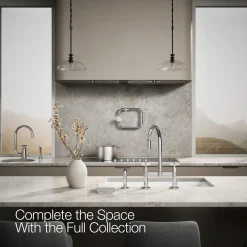 Two-hole bridge kitchen sink faucet with side sprayer^Kohler Discount