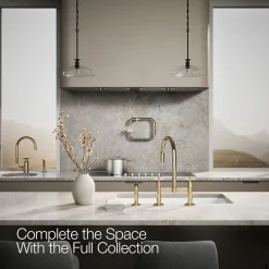 Two-hole bridge kitchen sink faucet with side sprayer^Kohler Discount