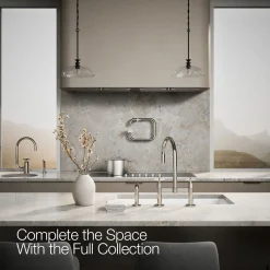 Two-hole bridge kitchen sink faucet with side sprayer^Kohler Discount