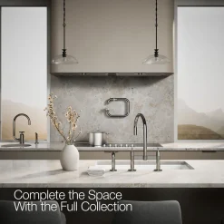 Two-hole bridge kitchen sink faucet with side sprayer^Kohler Discount