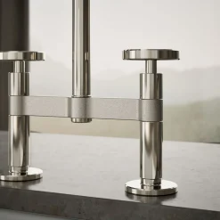 Two-hole bridge kitchen sink faucet with side sprayer^Kohler Best