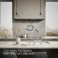 Two-hole bridge kitchen sink faucet with side sprayer^Kohler Best