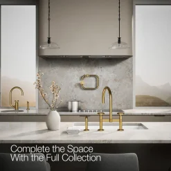 Two-hole bridge kitchen sink faucet with side sprayer^Kohler Best