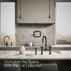 Two-hole bridge kitchen sink faucet with side sprayer^Kohler Best