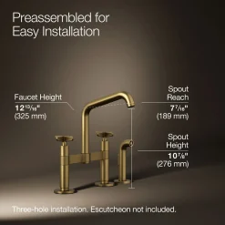 Two-hole bridge kitchen sink faucet with side sprayer^Kohler Online