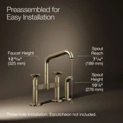 Two-hole bridge kitchen sink faucet with side sprayer^Kohler Online